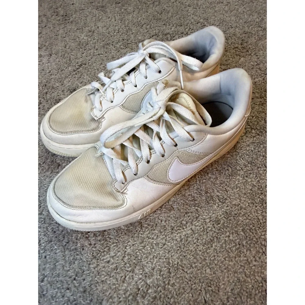 Nike Air Force 1 Low White Canvas Leather‎ Men's Casual Sneakers Size 7